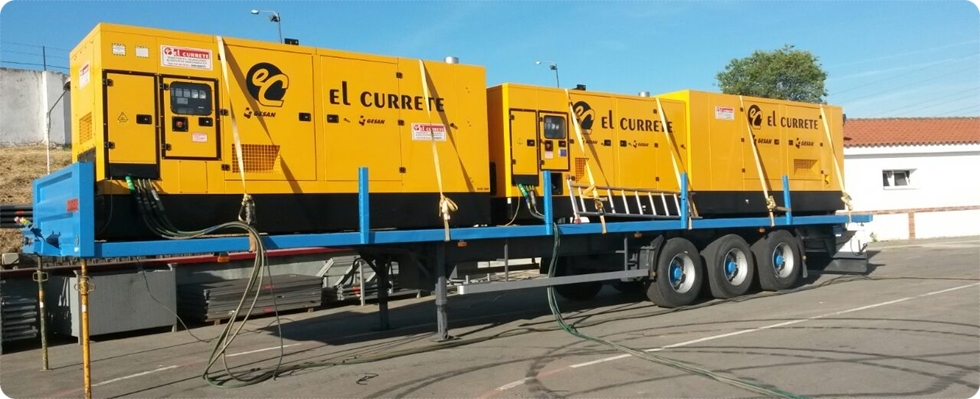 Tráiler de El Currete con grupos electrógenos